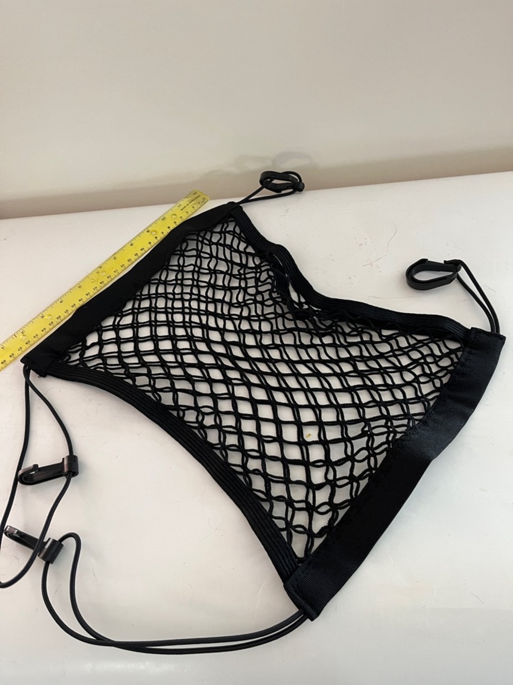 Black Car Pet Barrier Net  15.75 x 11.8 stretches to fit opening between seats